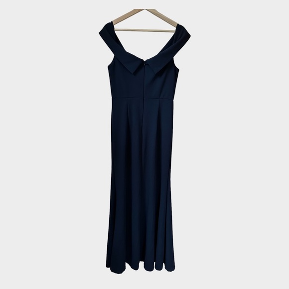 Lulus Song of Love Off the Shoulder Maxi Dress, Navy, L - Picture 5 of 8